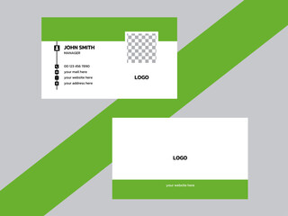 Horizontal simple clean template design, Vector illustration green and white color theme. 