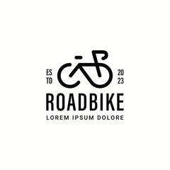Vector road bike logo template design