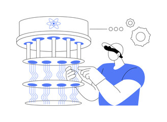 Building quantum computers abstract concept vector illustration.
