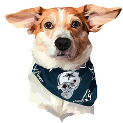jack russell terrier with a bandana
