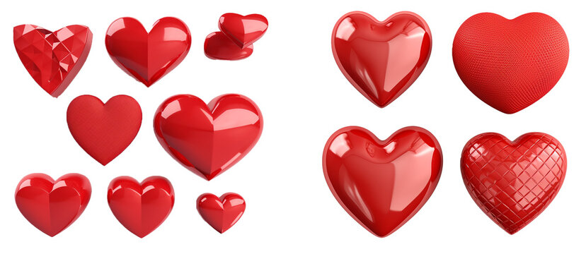 Shiny red heart models, perfect for Mother's Day, Valentine's Day, or general events. High-quality and impactful images.
