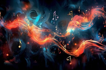 Fototapeta premium Abstract musical texture art background Generative AI