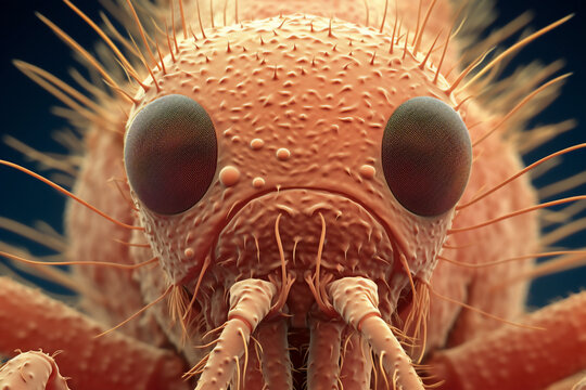 Generative AI - Electron microscopy of flea face