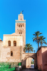 Fototapeta na wymiar Koutubia mosque in Marakech. One of most popular landmarks of Morocco