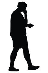 Man silhouette vector on white background ,people in black and white, illustration for creative content.