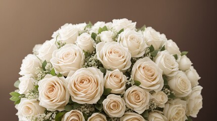 白いバラの花のブーケのイメージ　generative ai	
