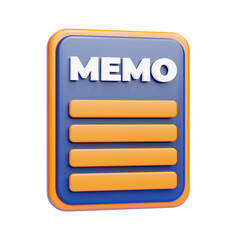 Memo File 3d illustration icon