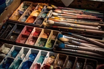 Brushes and paint