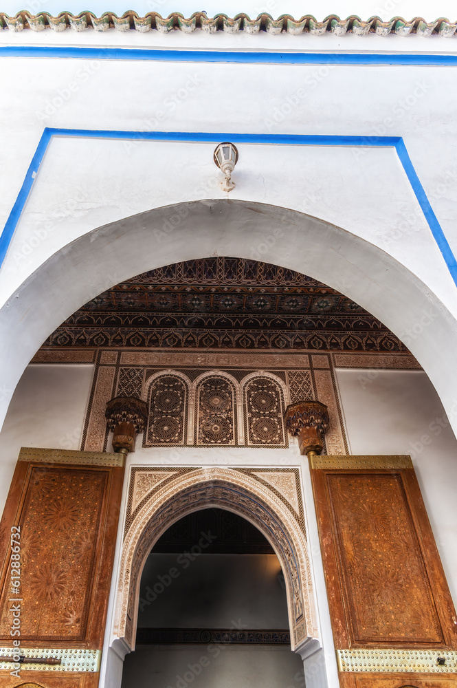 Wall mural interior of the bahia palace in marrakech morocco