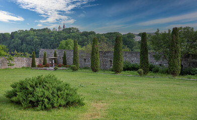 Backyard of the Holy Trinitarian Monastery Church. Kamianets-Podilskyi, Ukraine.