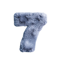 数字の7。灰色のふらふわな文字。