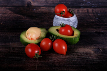 vegetables on wooden table