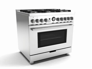 a modern gas stove on white background. image used for an ad. Generative AI