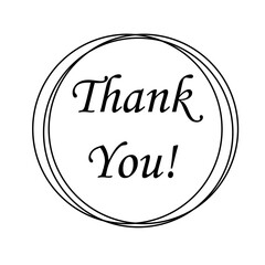 simple Thank you sticker minimalistic abstract frame round circle