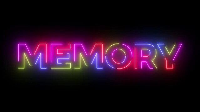 Memory colored text. Laser vintage effect. Infinite loopable