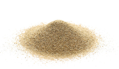 Desert sand pile, dune isolated on white background and texture, with clipping path