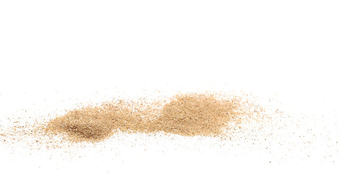 Desert sand pile, dune isolated on white background and texture, with clipping path