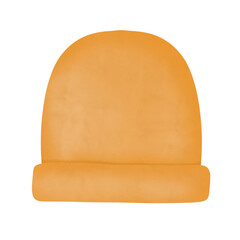 Knitted cap. woolen cap isolated on yellow with clipping path