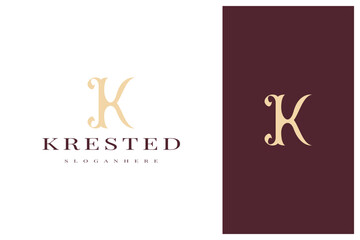 elegant simple minimal luxury letter k logo design