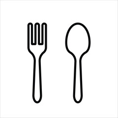 fork spoon and plate icon simple design art eps 10