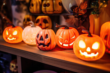 halloween pumpkin,Room with Halloween atmosphere, indoor photography