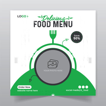 Food Banner Social Media Post Design And Web Banner Template