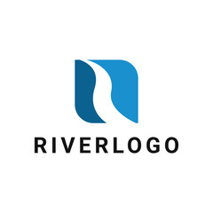 Illustration Vector Graphic Simple River Logo Design Idea