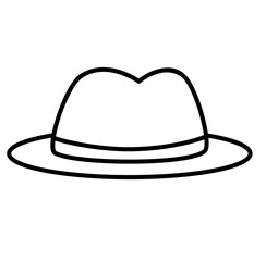 Cute man hat outline icon	