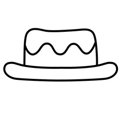 Cute man hat outline icon	