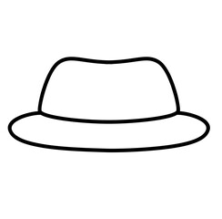 Cute man hat outline icon	