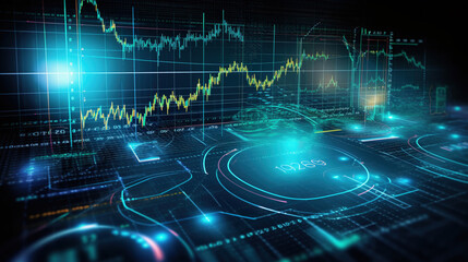 Naklejka premium Business data analysis and analytic. Generative AI
