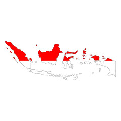 Indonesia Flag Map (PNG)