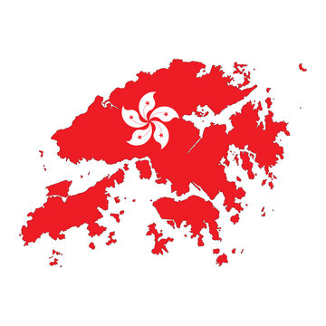 Hongkong Flag Map (PNG)