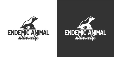 Fototapeta premium template logo design vector endemic animal silhouette