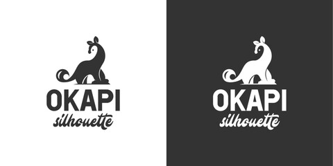 template logo design vector okapi silhouette