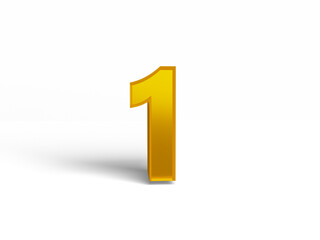 PSD 3d rendered number 1 isolated