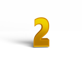 PSD 3d rendered number 2 isolated