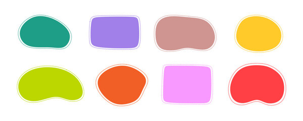 Set of speech bubbles in different colors and shapes. Collection of colorful speech balloon, chat bubble or dialog boxes. talk and dialogue design elements isolated. Vector illustration