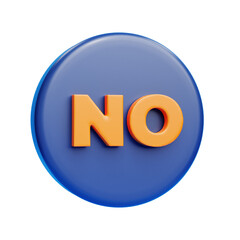 No 3d illustration icon