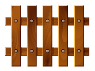 Wooden fence. Vector clipart isolated on white background.