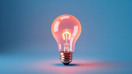 Lightbulbs on blue background, idea concept. Generative ai