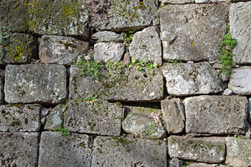 Old gray limestone wall background