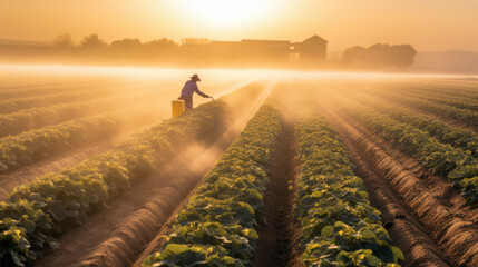 farmer in field. agriculture and farming. generative ai