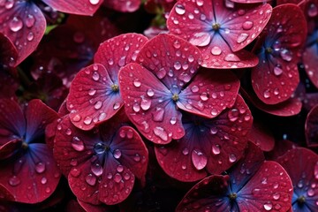 Red Hydrangea (Hydrangea macrophylla). Generative AI