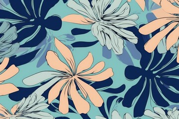 Trendy contemporary floral seamless pattern. Fashionable template for design, Generative AI