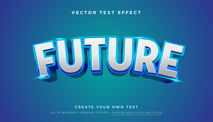 3d futuristic text effect typography