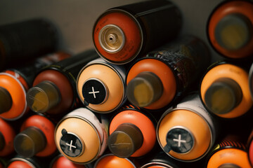 Graffiti spray cans 