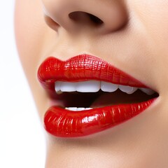 Obraz premium a woman's mouth with red lipstick
