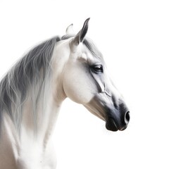 Obraz na płótnie Canvas a white horse in profile