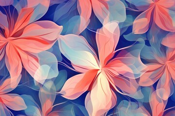 Abstract wallpaper background of flower pattern. Generative AI